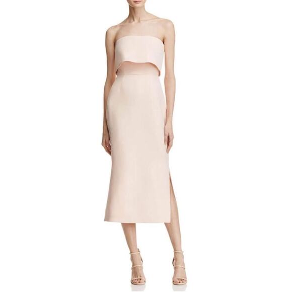 C/MEO Collective Women’s XS Blush Fresh Start Textured Strapless Midi Dress - Picture 1 of 7